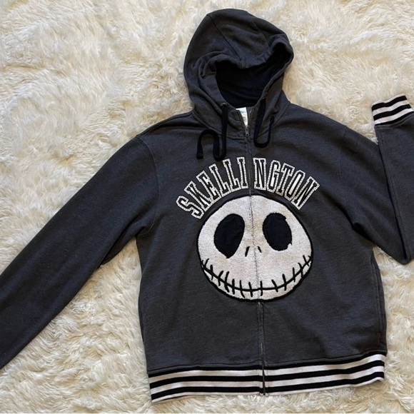 Disney Jack Skellington Hoodie Zip Up Goth Nightmare Before Christmas Medium - Picture 5 of 10